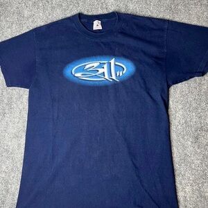 Anvil Navy Blue Graphic Tee